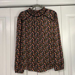 Loft Floral Mock Neck Top, XL
